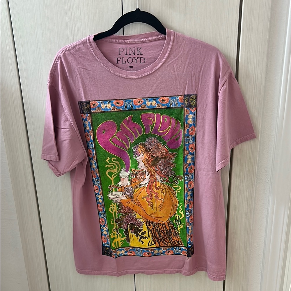 Pink Floyd Vintage Style Tee in Rose and Multicolor